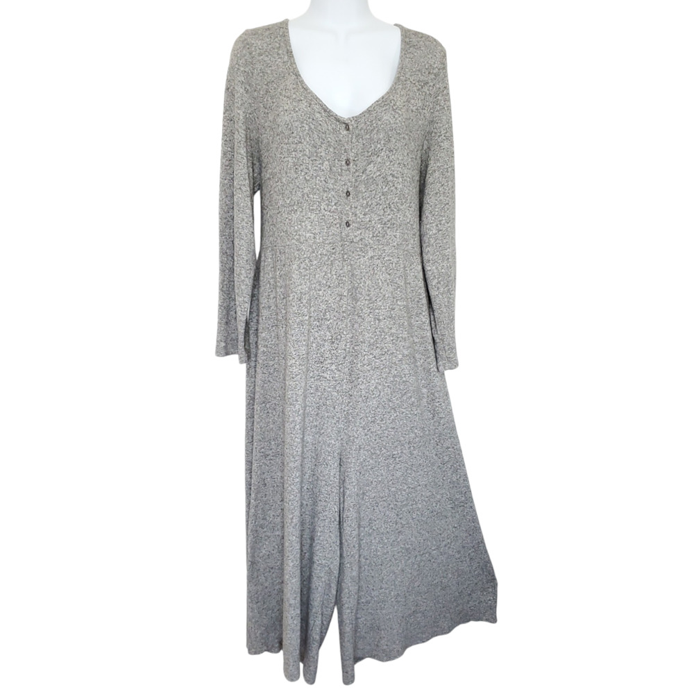 Anthropologie Marisa Hacci Knit Long Sleeve Wide Leg Jumpsuit Lounge L